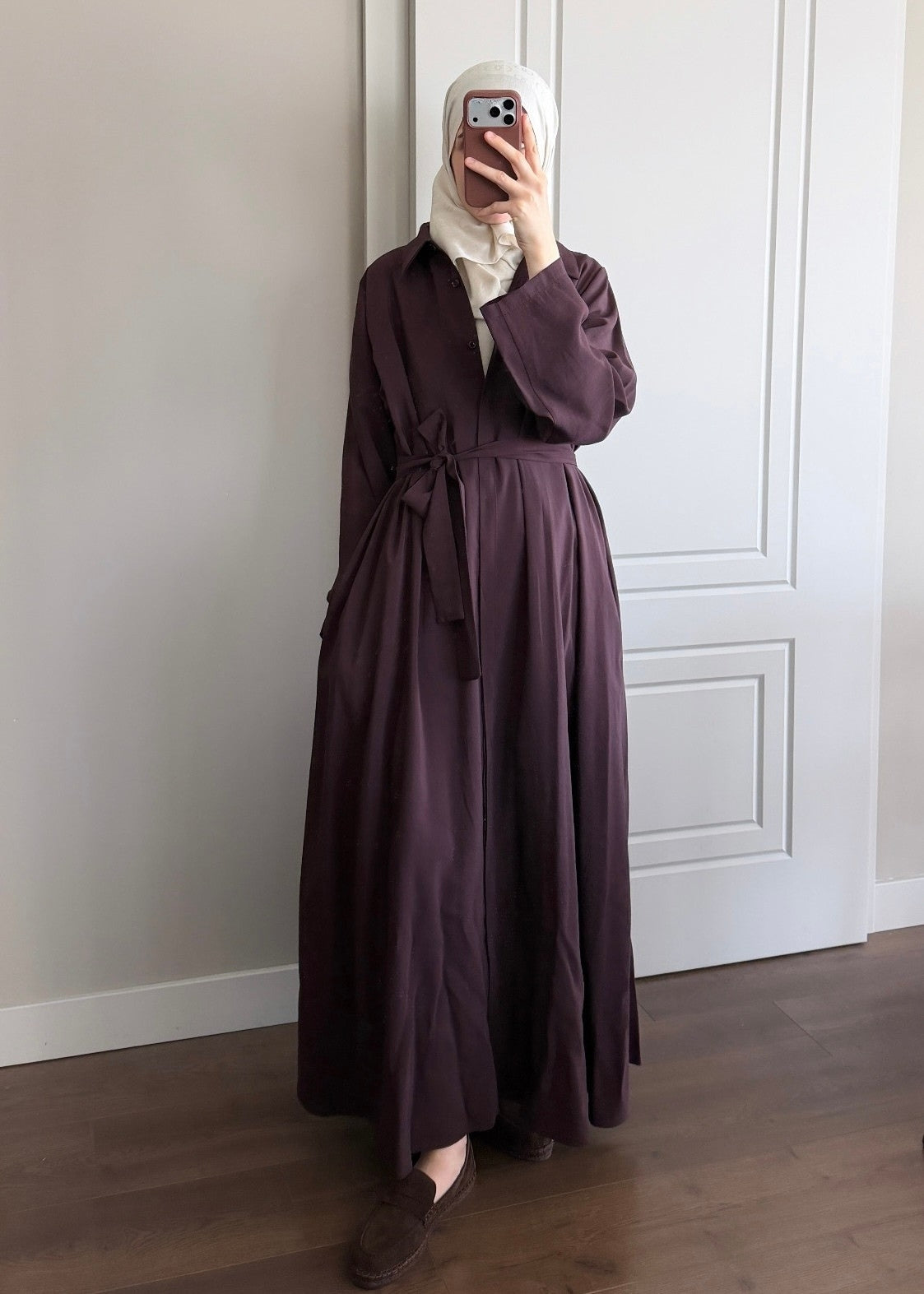KUŞAKLI GÖMLEK ELBİSE BURGONYA
