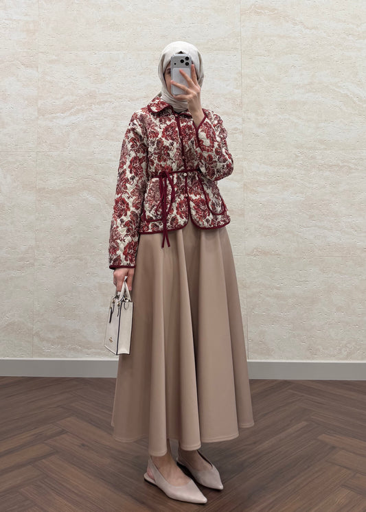 KAPİTONE KISA CEKET BORDO