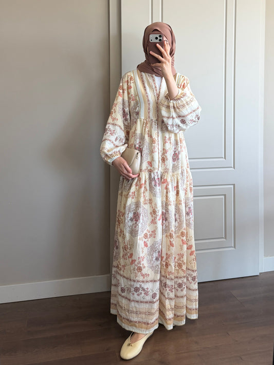 FLORA ELBİSE SARI