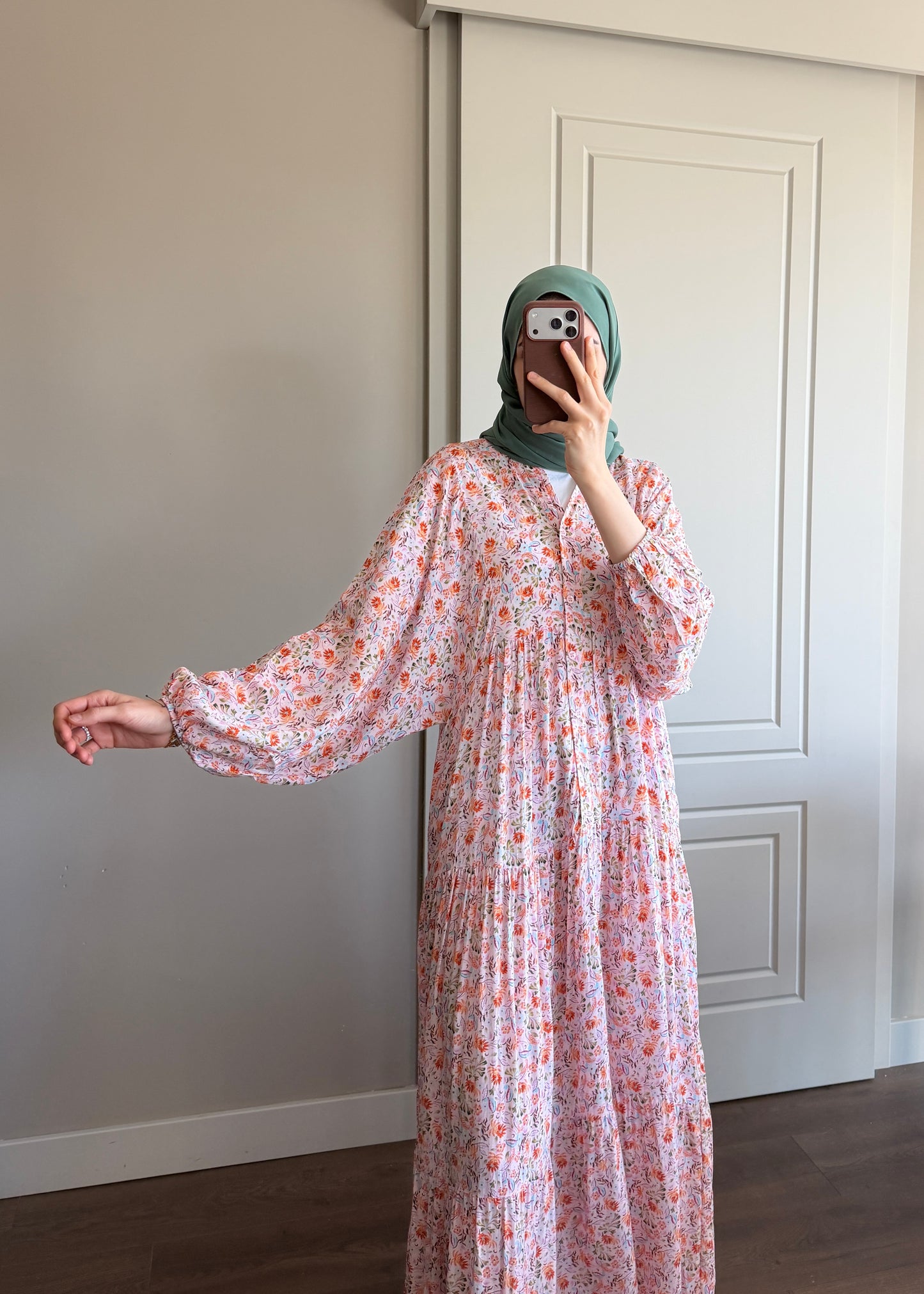 FLORA ELBİSE PEMBE