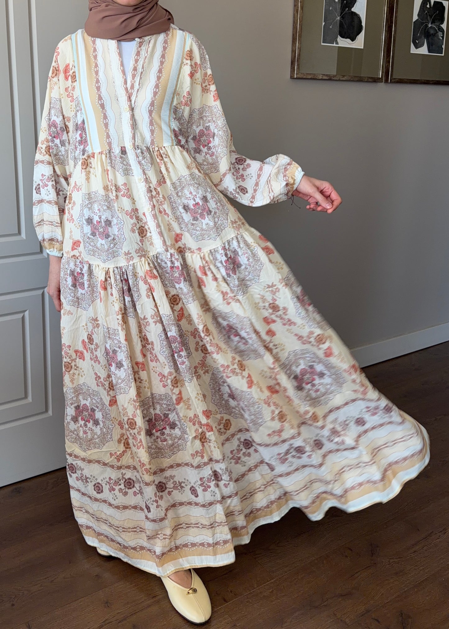 FLORA ELBİSE SARI