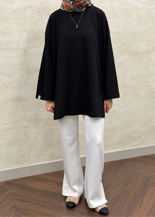 GENİŞ KOL OVERSIZE TUNİK SİYAH