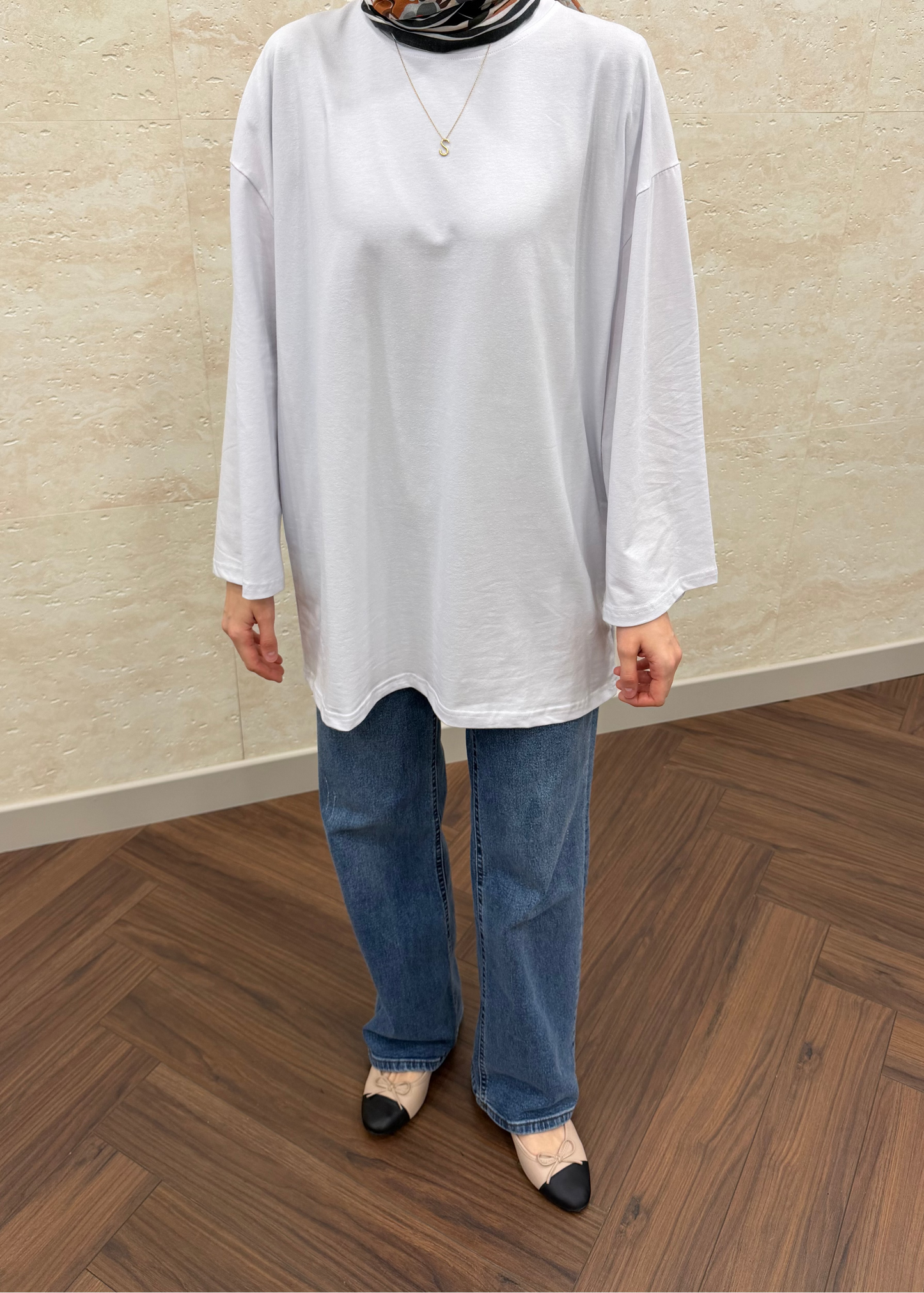 GENİŞ KOL OVERSIZE TUNİK BEYAZ