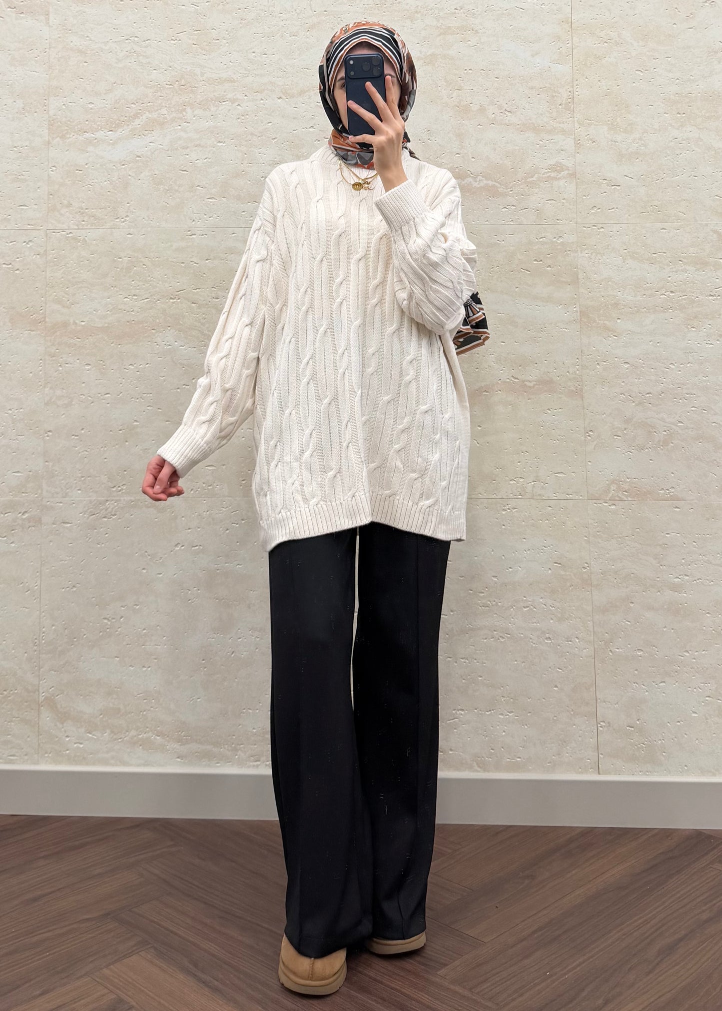 SAÇ ÖRGÜ TRİKO KAZAK TAŞ