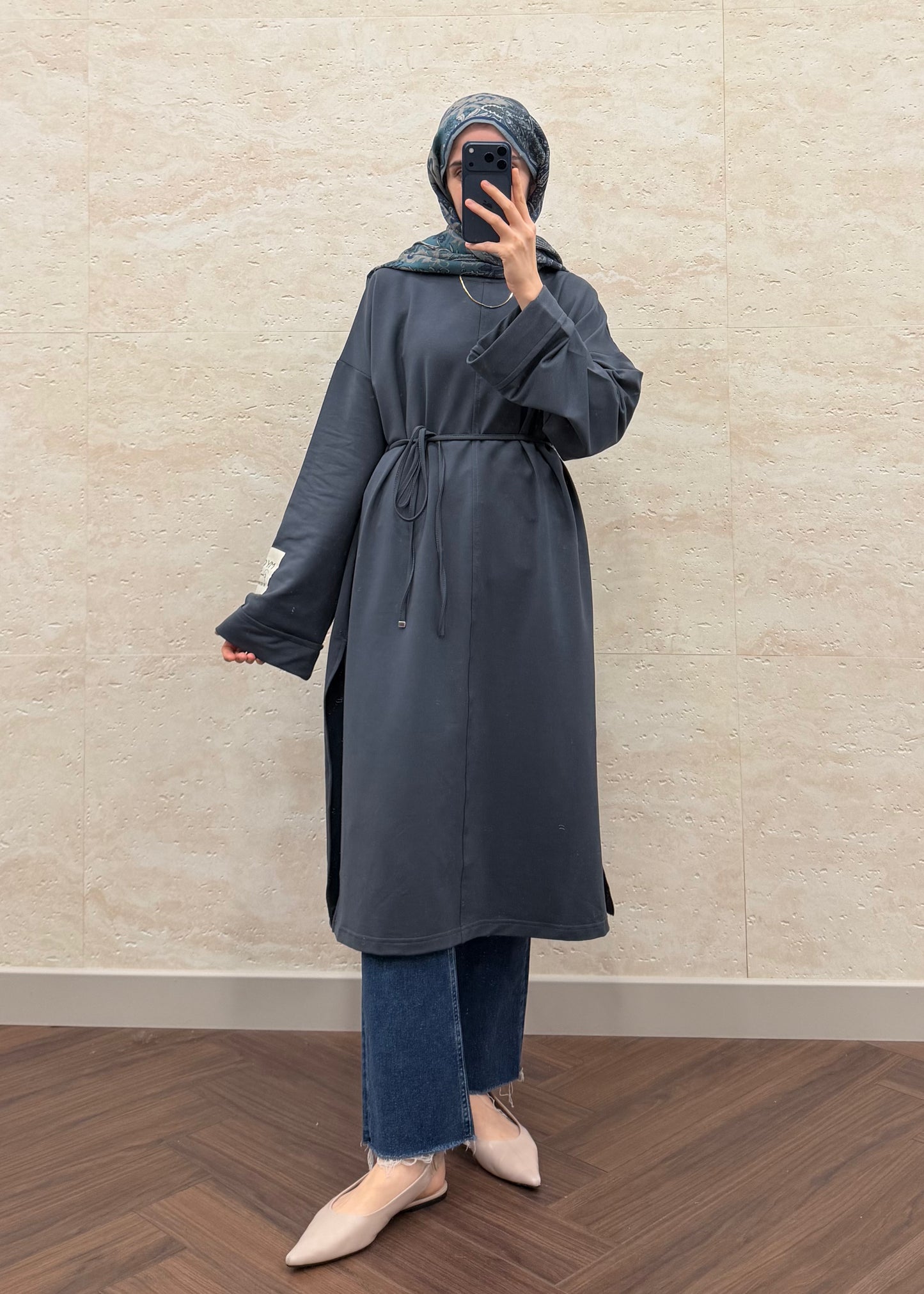 BASIC OVERSIZE UZUN TUNİK FÜME