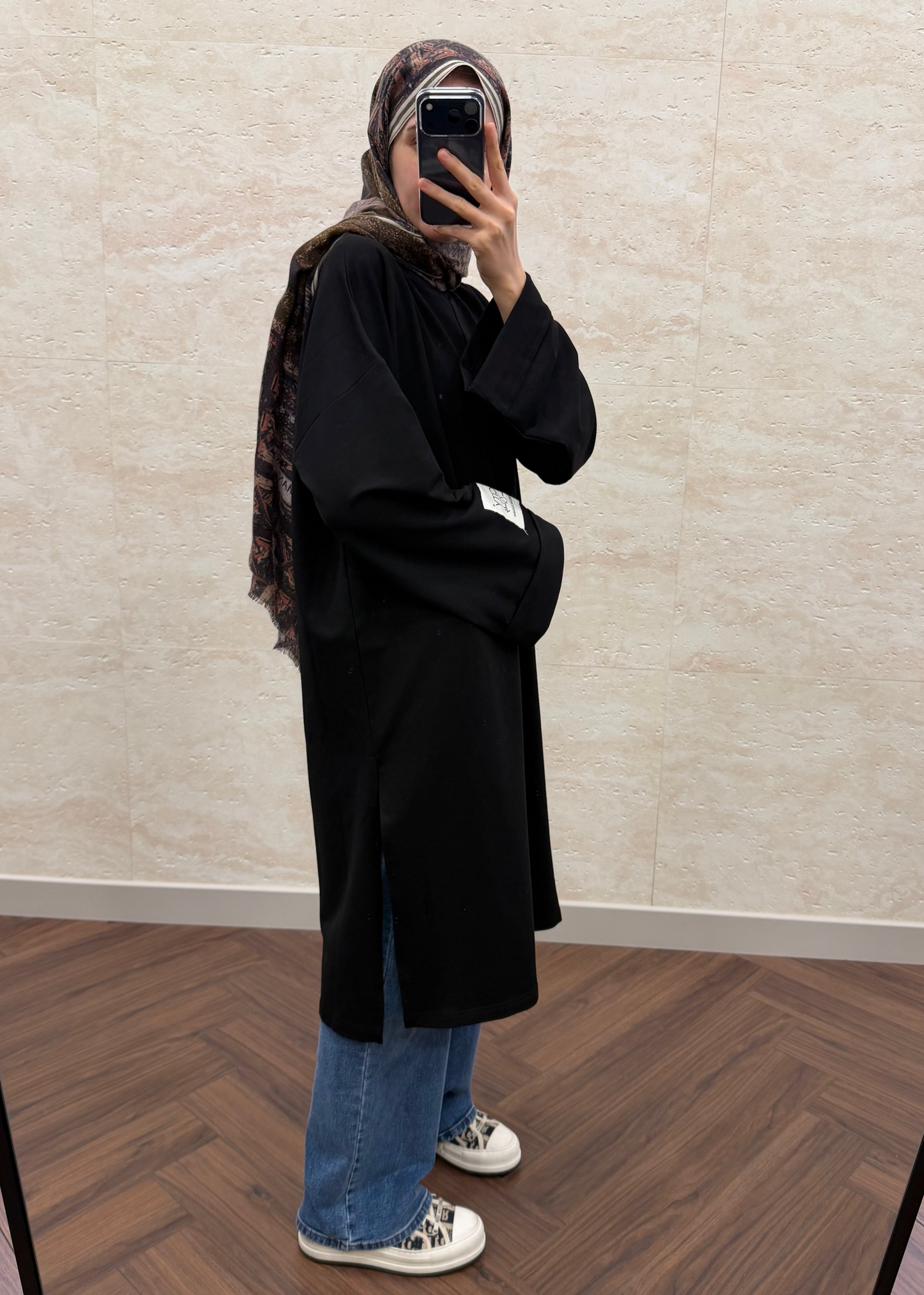 BASIC OVERSIZE UZUN TUNİK SİYAH