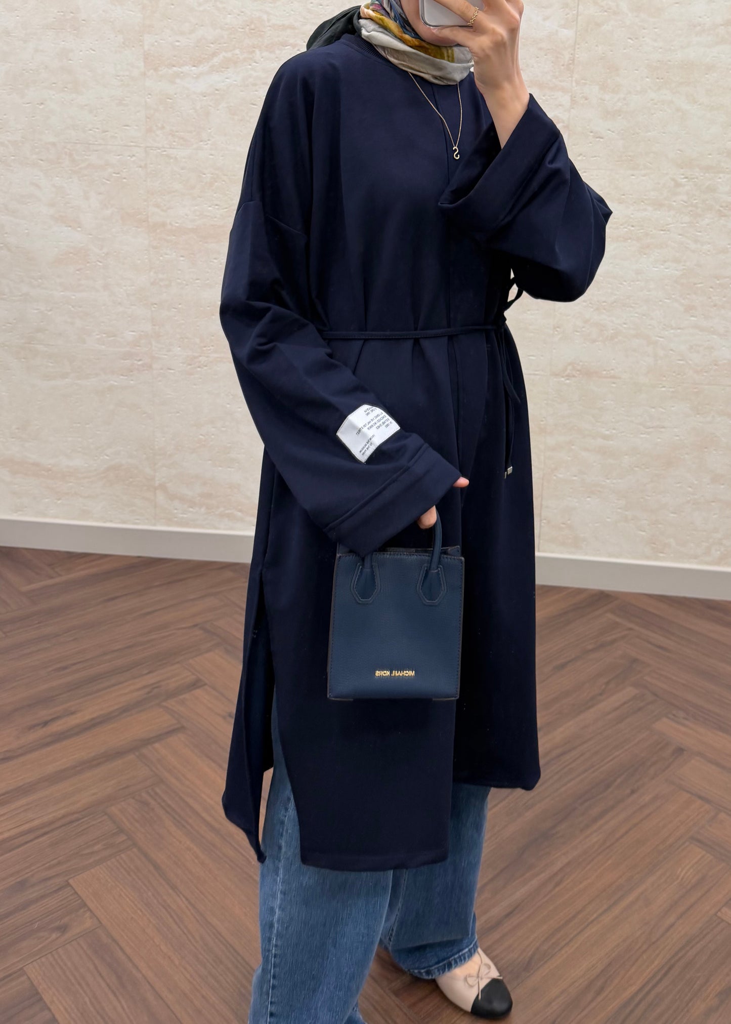 BASIC OVERSIZE UZUN TUNİK LACİVERT