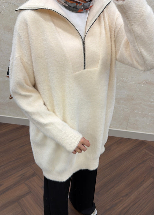 YUMOŞ FERMUARLI YAKA KAZAK TAŞ