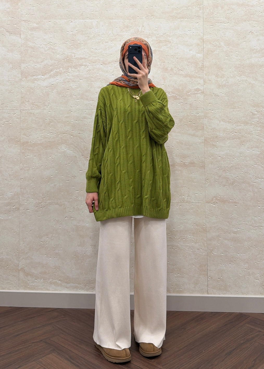 SAÇ ÖRGÜ TRİKO KAZAK YEŞİL