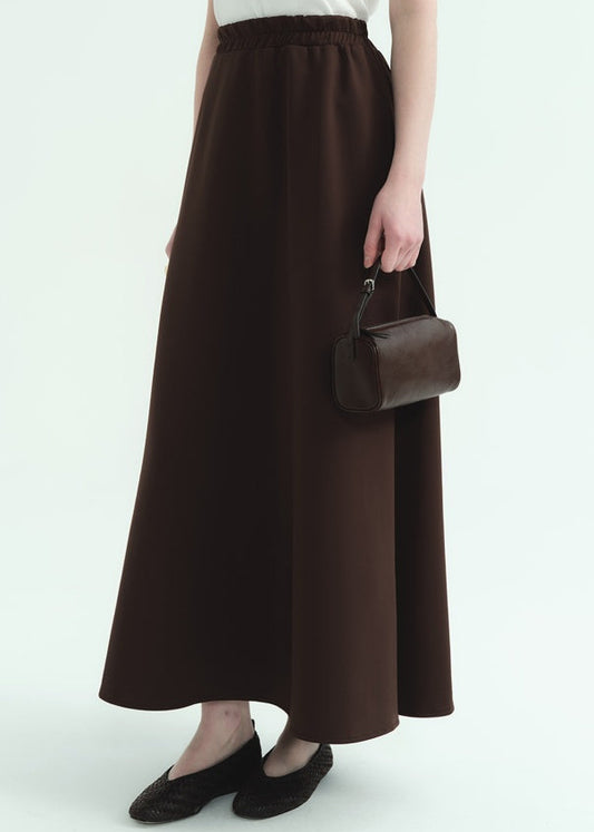 BELİ LASTİKLİ SKUBA ETEK KAHVE