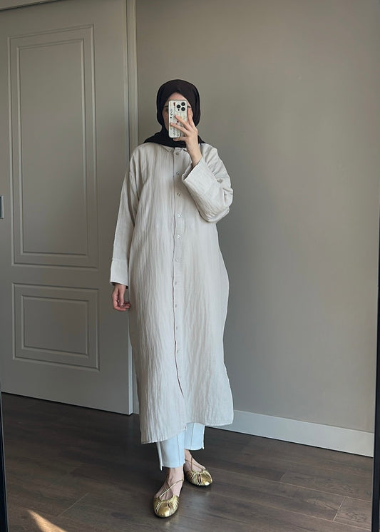 UZUN SALAŞ MÜSLİN GÖMLEK TAŞ