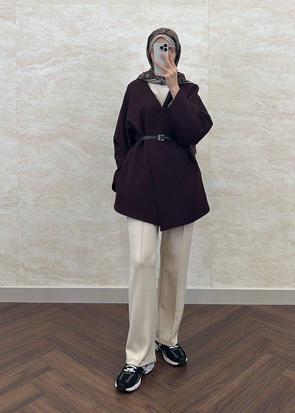 KEMERLİ OVERSIZE ASTARLI CEKET BORDO