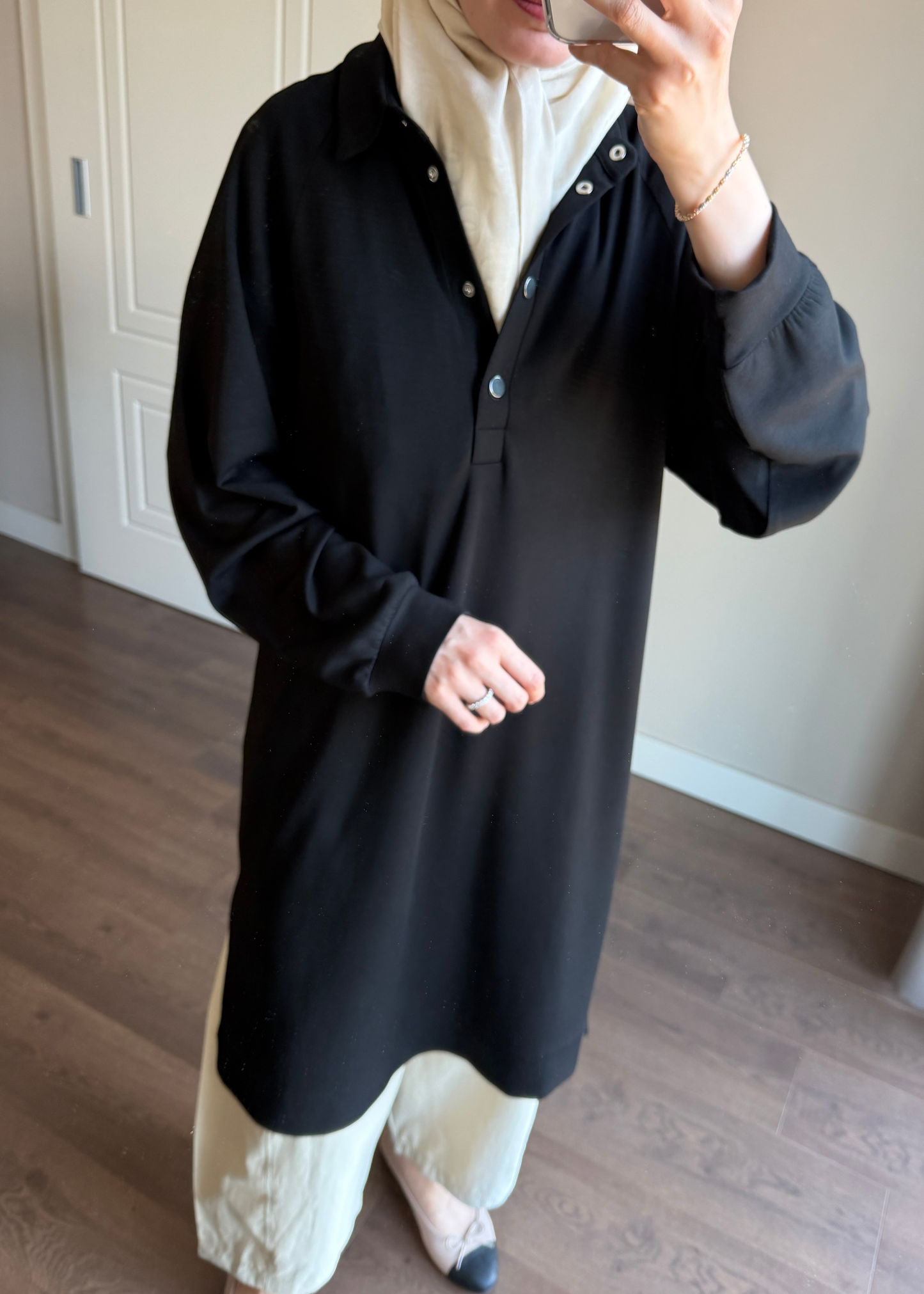 POLO YAKA BASIC TUNİK SİYAH