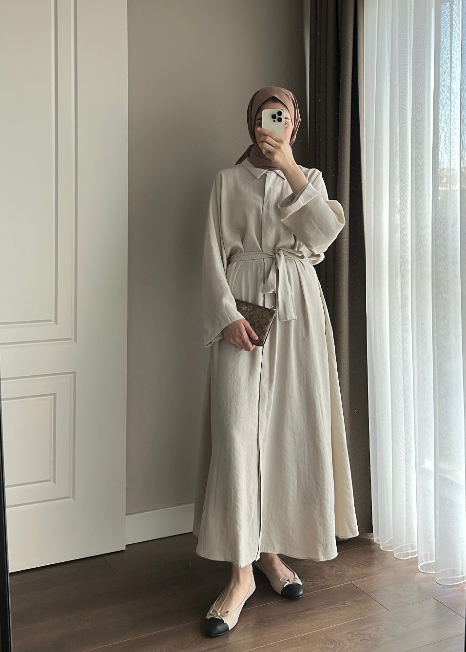 KUŞAKLI GÖMLEK ELBİSE TAŞ