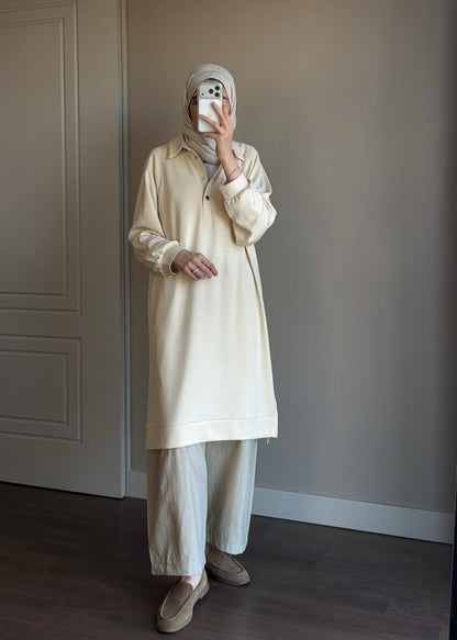 POLO YAKA BASIC TUNİK SARI