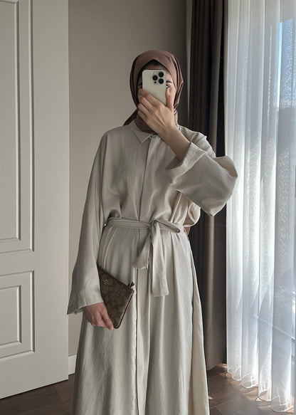 KUŞAKLI GÖMLEK ELBİSE TAŞ