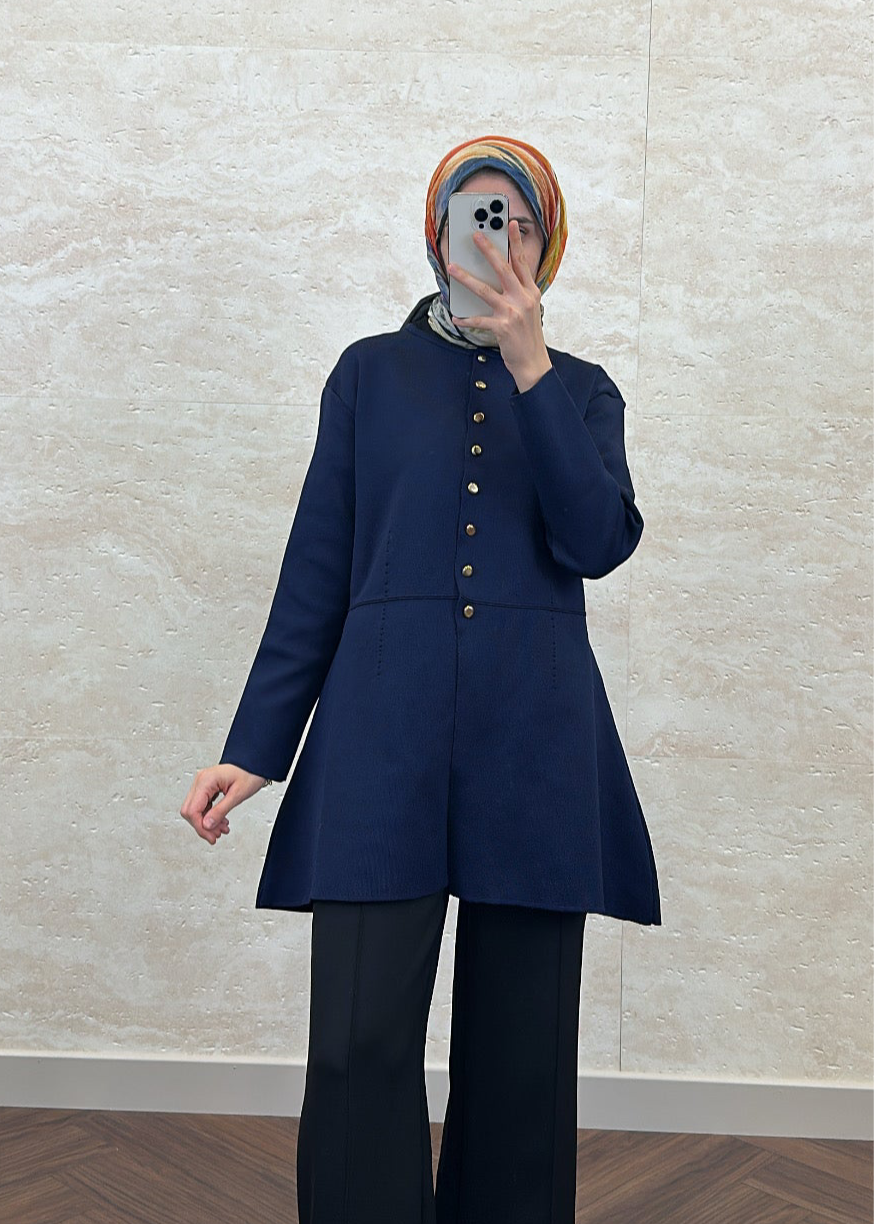 PREMIUM UZUN TRİKO HIRKA LACİVERT