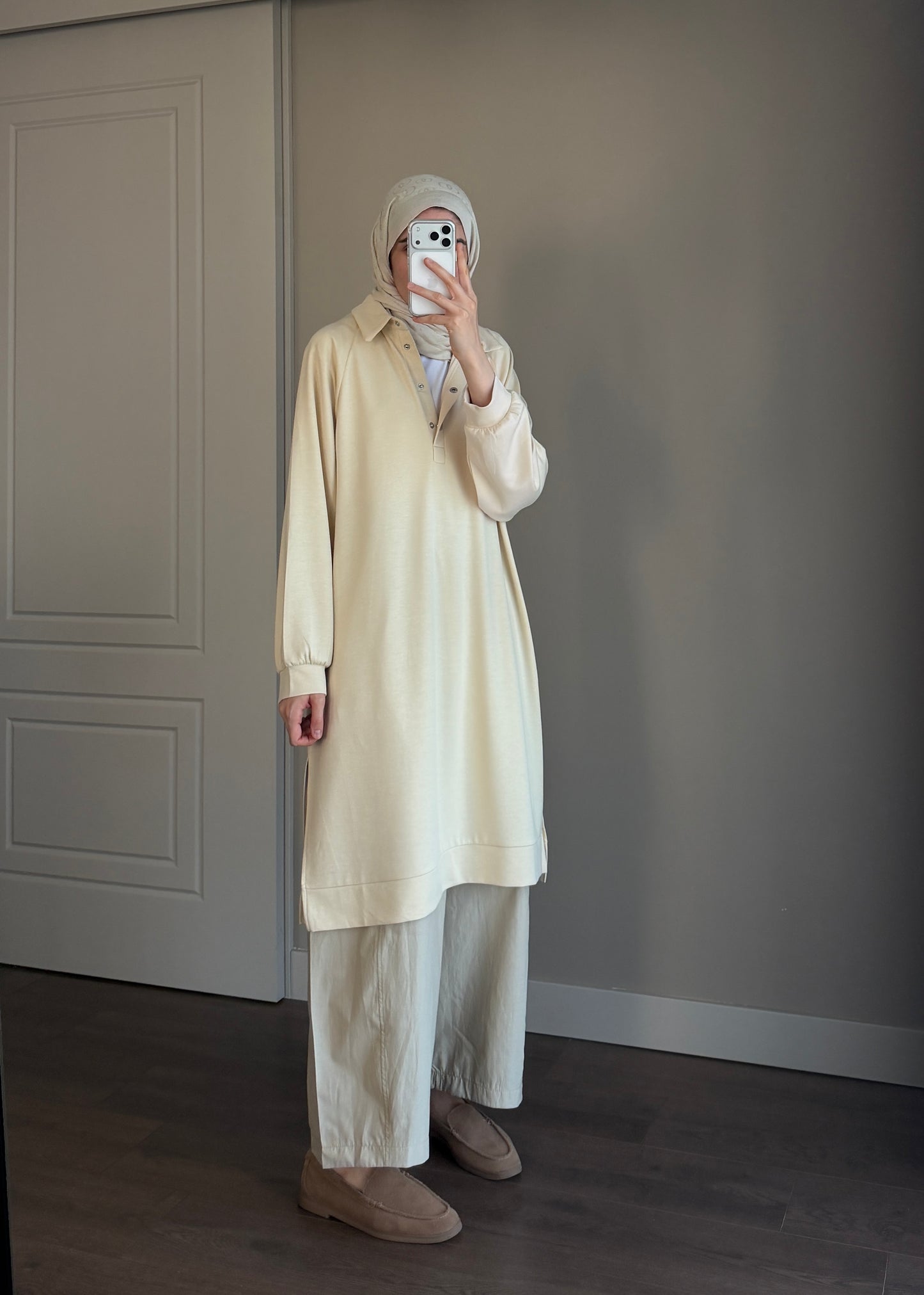 POLO YAKA BASIC TUNİK SARI