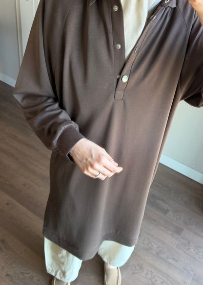 POLO YAKA BASIC TUNİK KAHVE