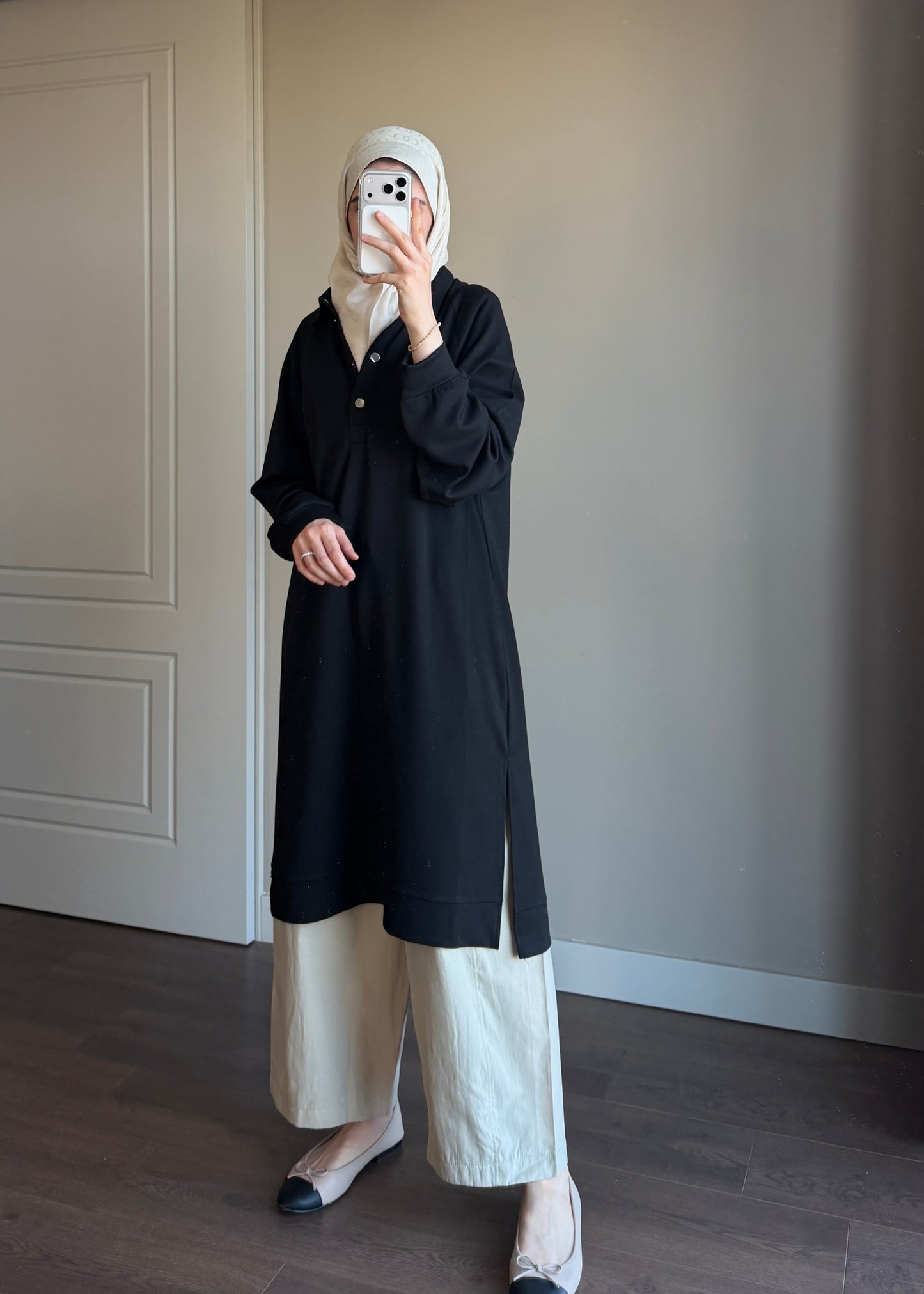 POLO YAKA BASIC TUNİK SİYAH