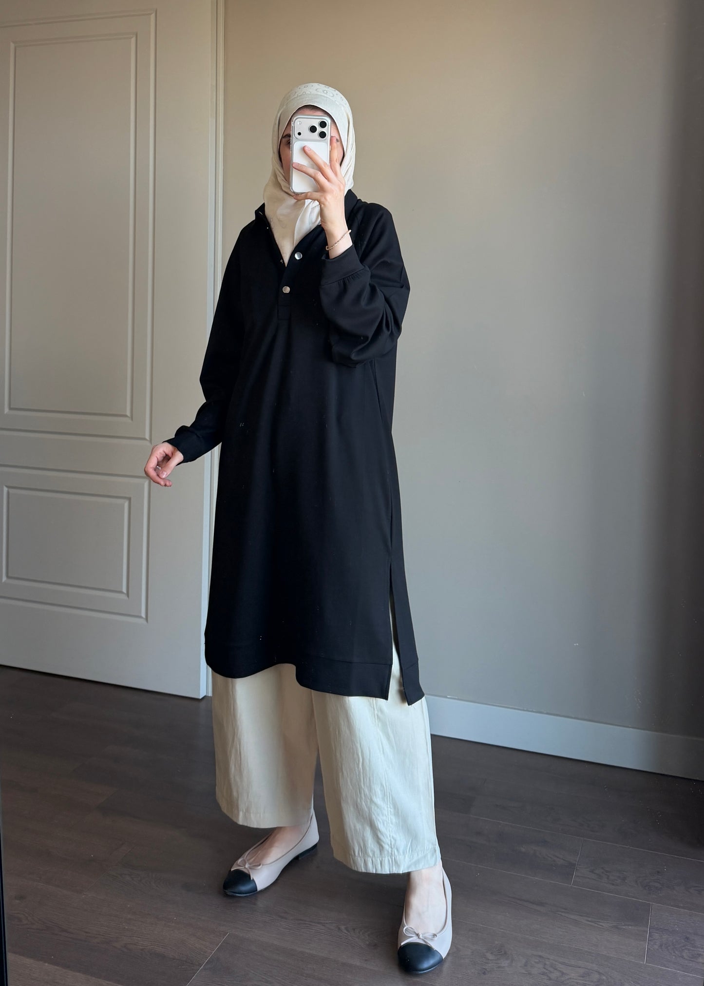 POLO YAKA BASIC TUNİK SİYAH