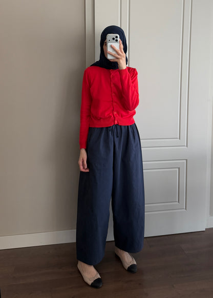 BARREL FIT PANTOLON LACİVERT