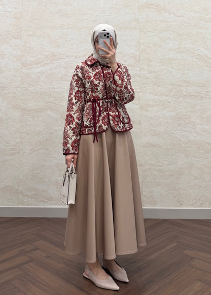 KAPİTONE KISA CEKET BORDO