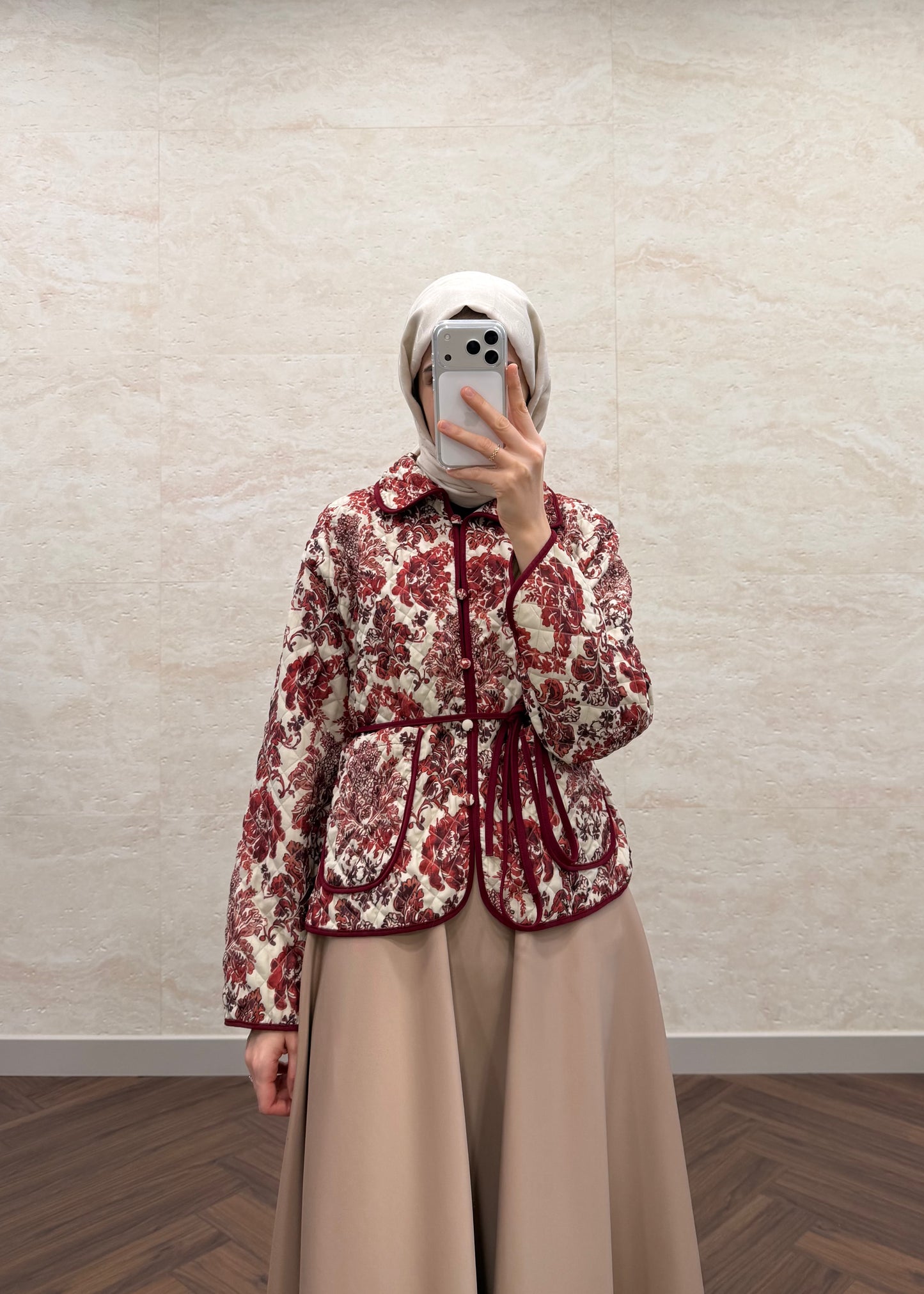 KAPİTONE KISA CEKET BORDO