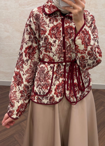 KAPİTONE KISA CEKET BORDO