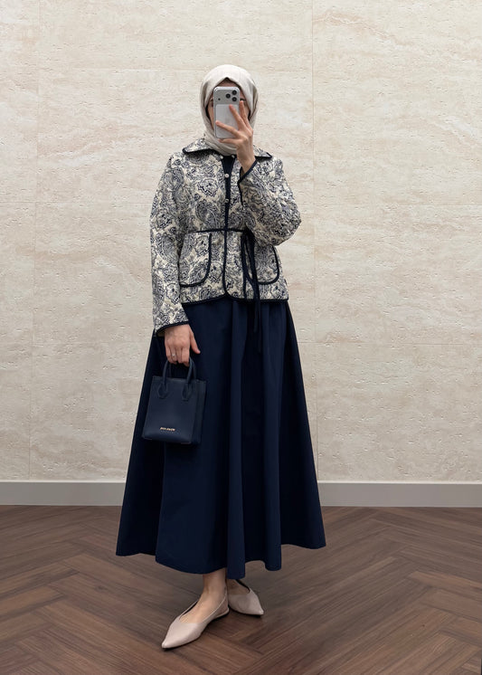 KAPİTONE KISA CEKET LACİVERT