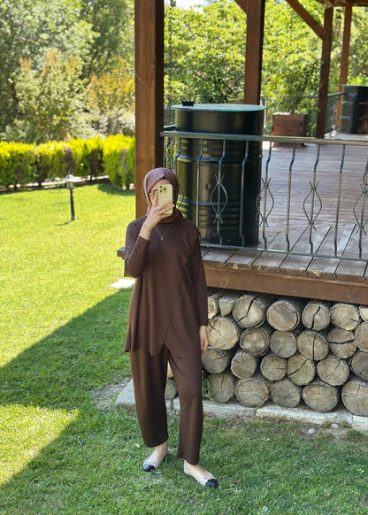 MODAL BAMBU OVERSIZE TAKIM KAHVE