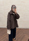DİK YAKA OVERSIZE TRENÇKOT KAHVE