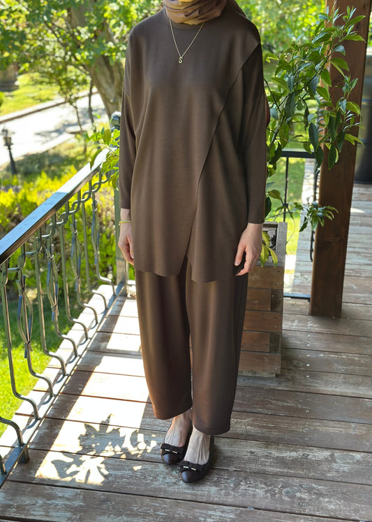 MODAL BAMBU OVERSIZE TAKIM KAHVE