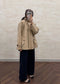 DİK YAKA OVERSIZE TRENÇKOT BEJ