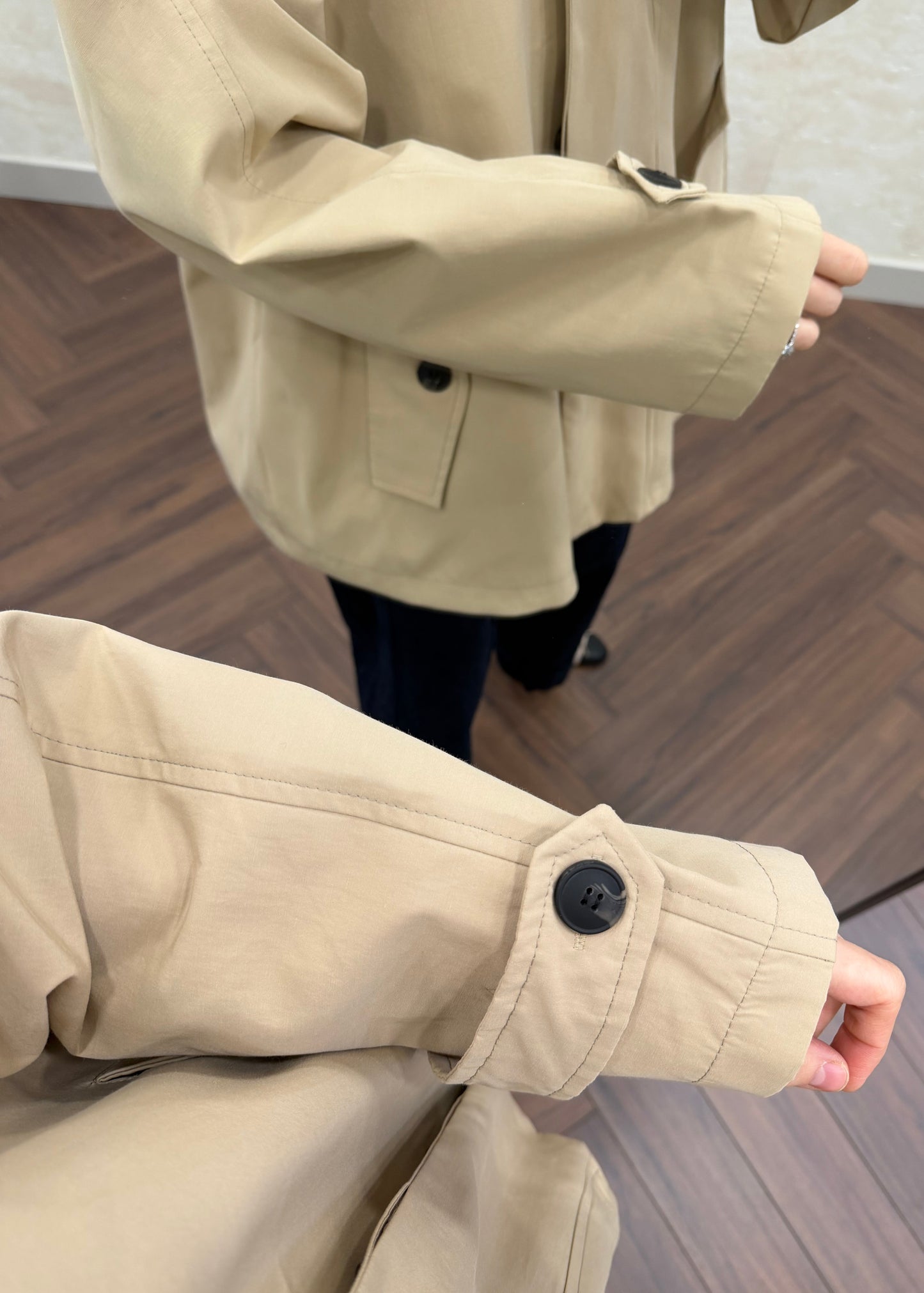 DİK YAKA OVERSIZE TRENÇKOT BEJ