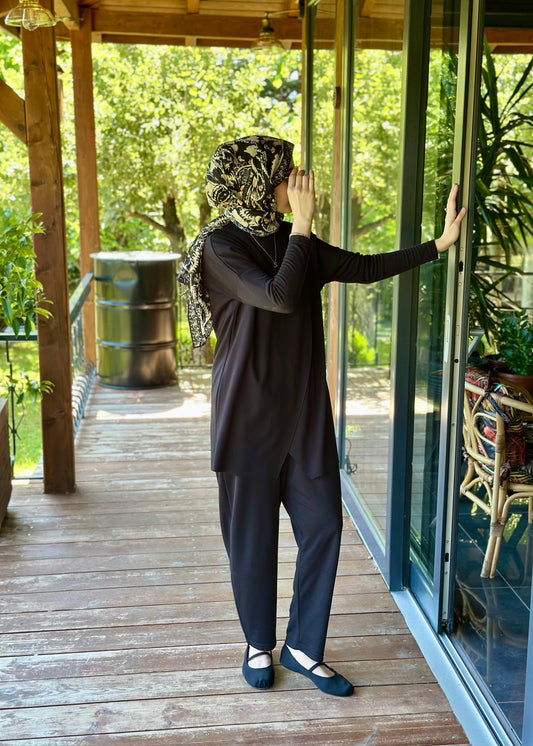 MODAL BAMBU OVERSIZE TAKIM SİYAH