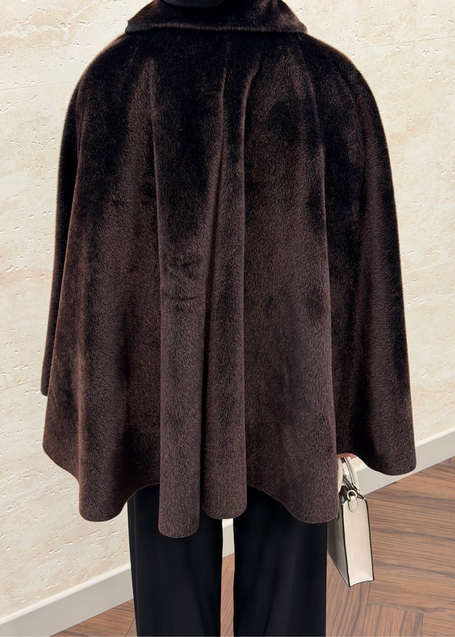 FOX KAŞE PELERİN PANÇO KAHVE