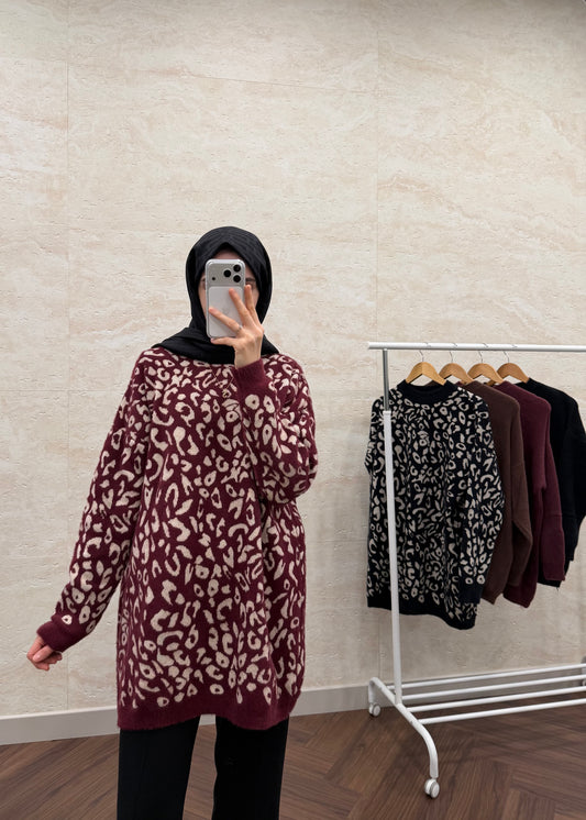 SAKALLI YUMOŞ LEOPAR KAZAK MÜRDÜM