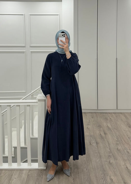 PARÇALI MODAL ELBİSE LACİVERT