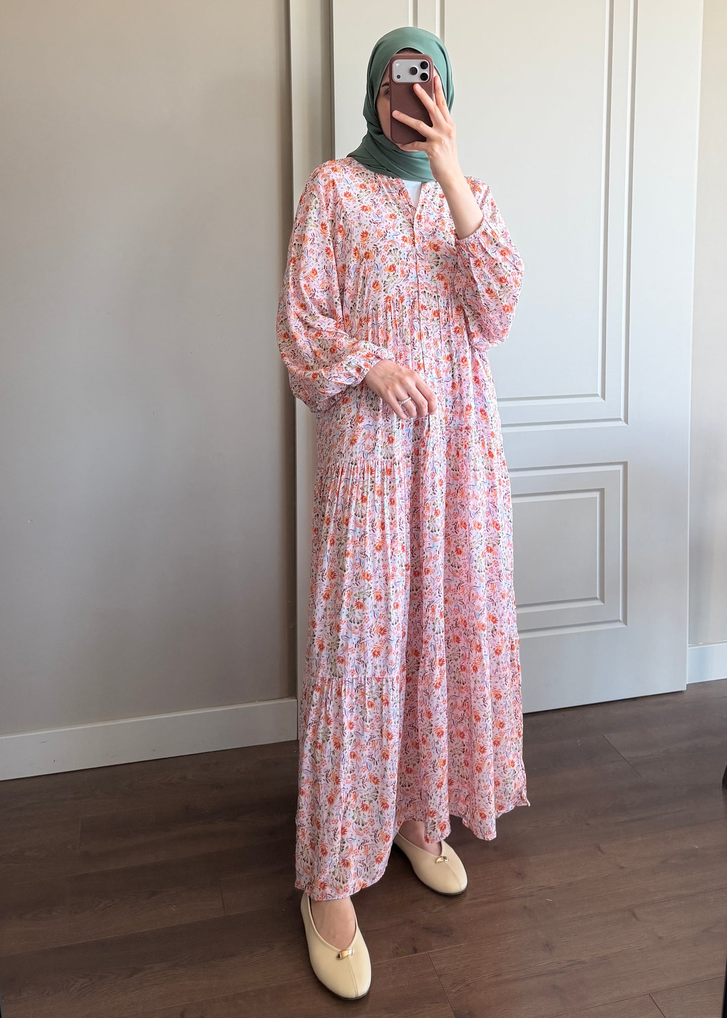FLORA ELBİSE PEMBE