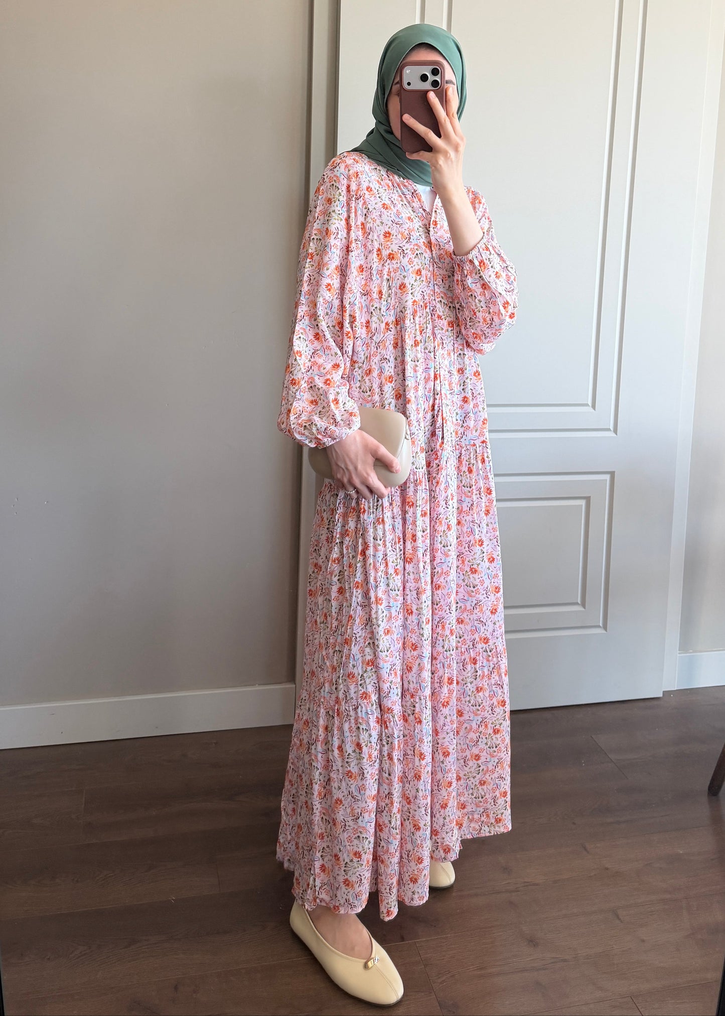FLORA ELBİSE PEMBE