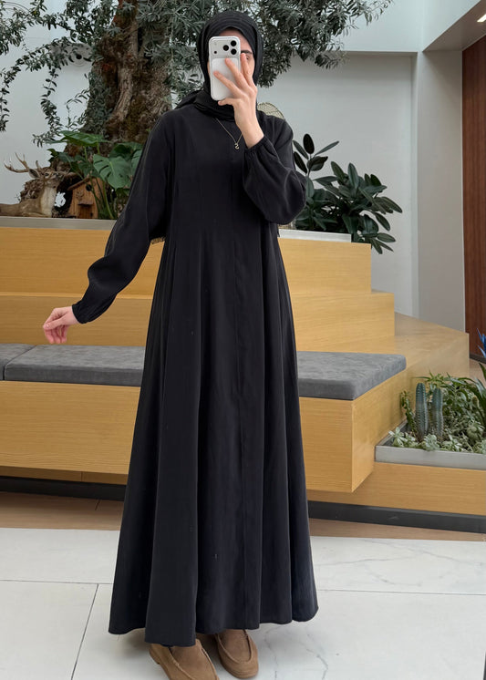 PARÇALI MODAL ELBİSE SİYAH