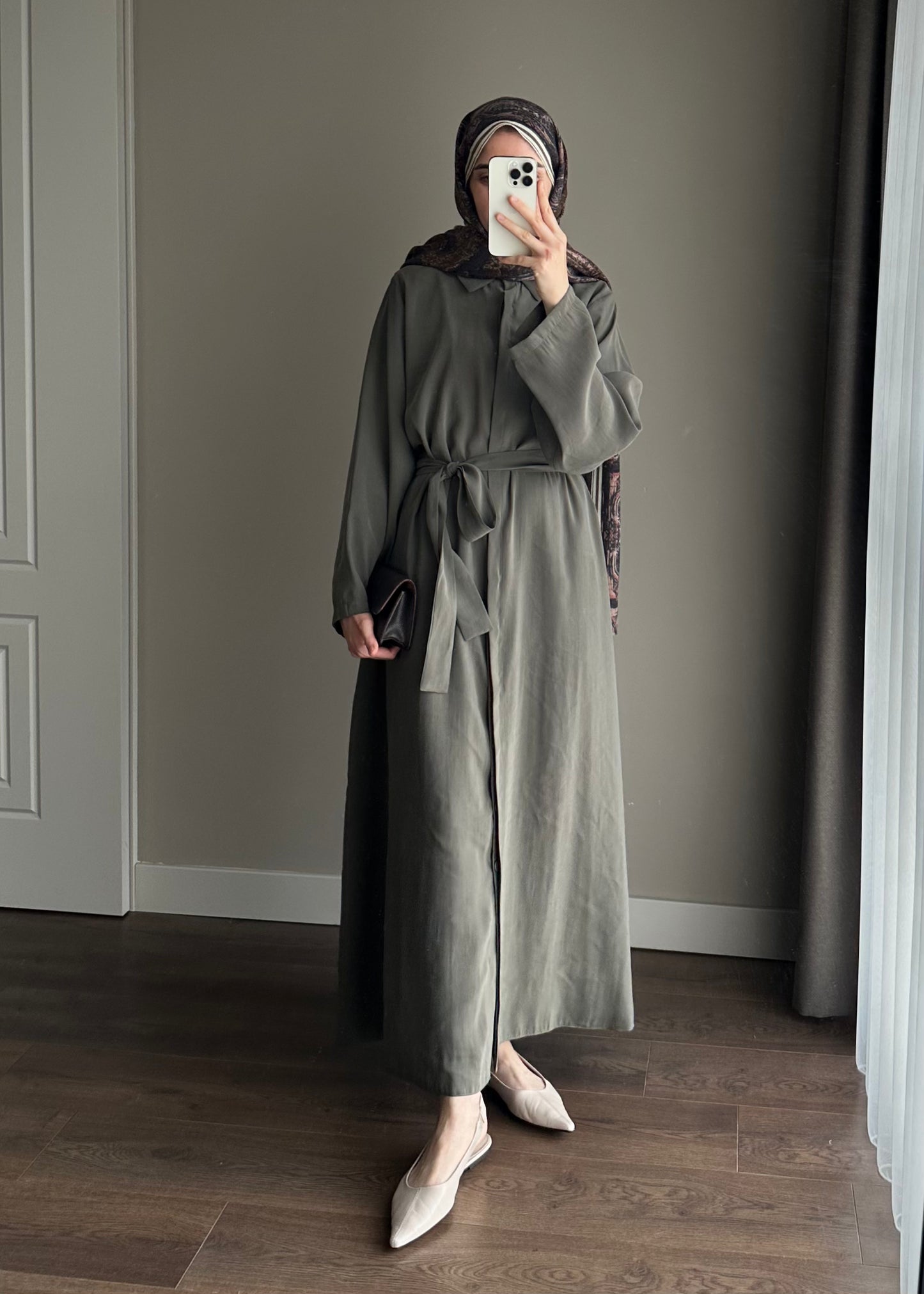 KUŞAKLI GÖMLEK ELBİSE HAKİ