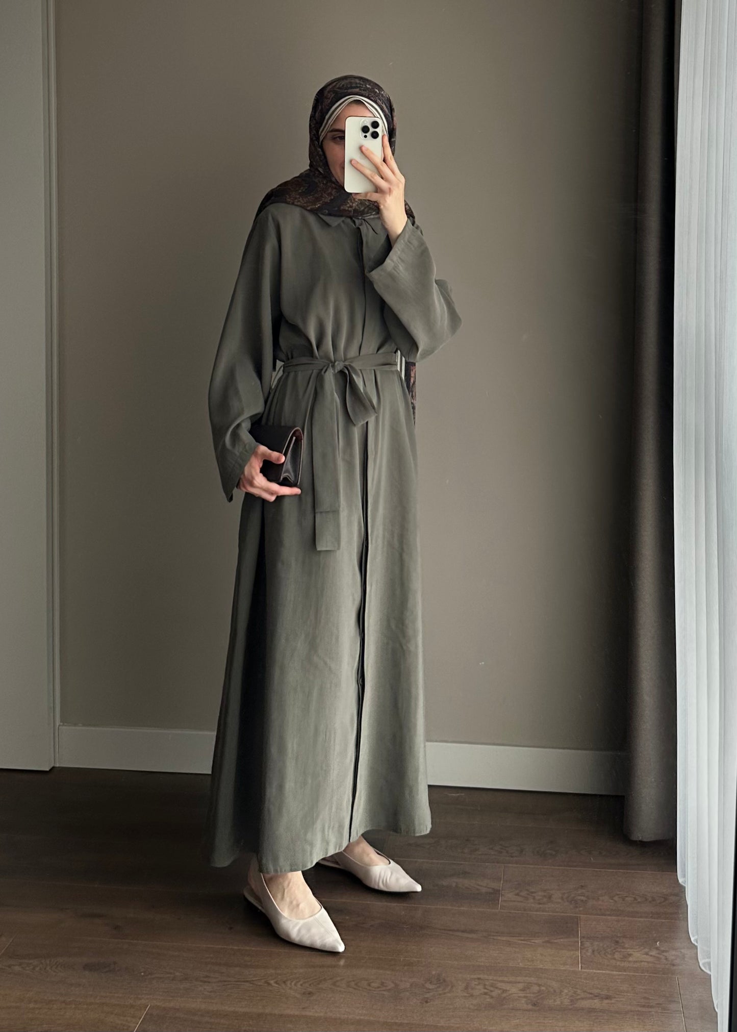 KUŞAKLI GÖMLEK ELBİSE HAKİ