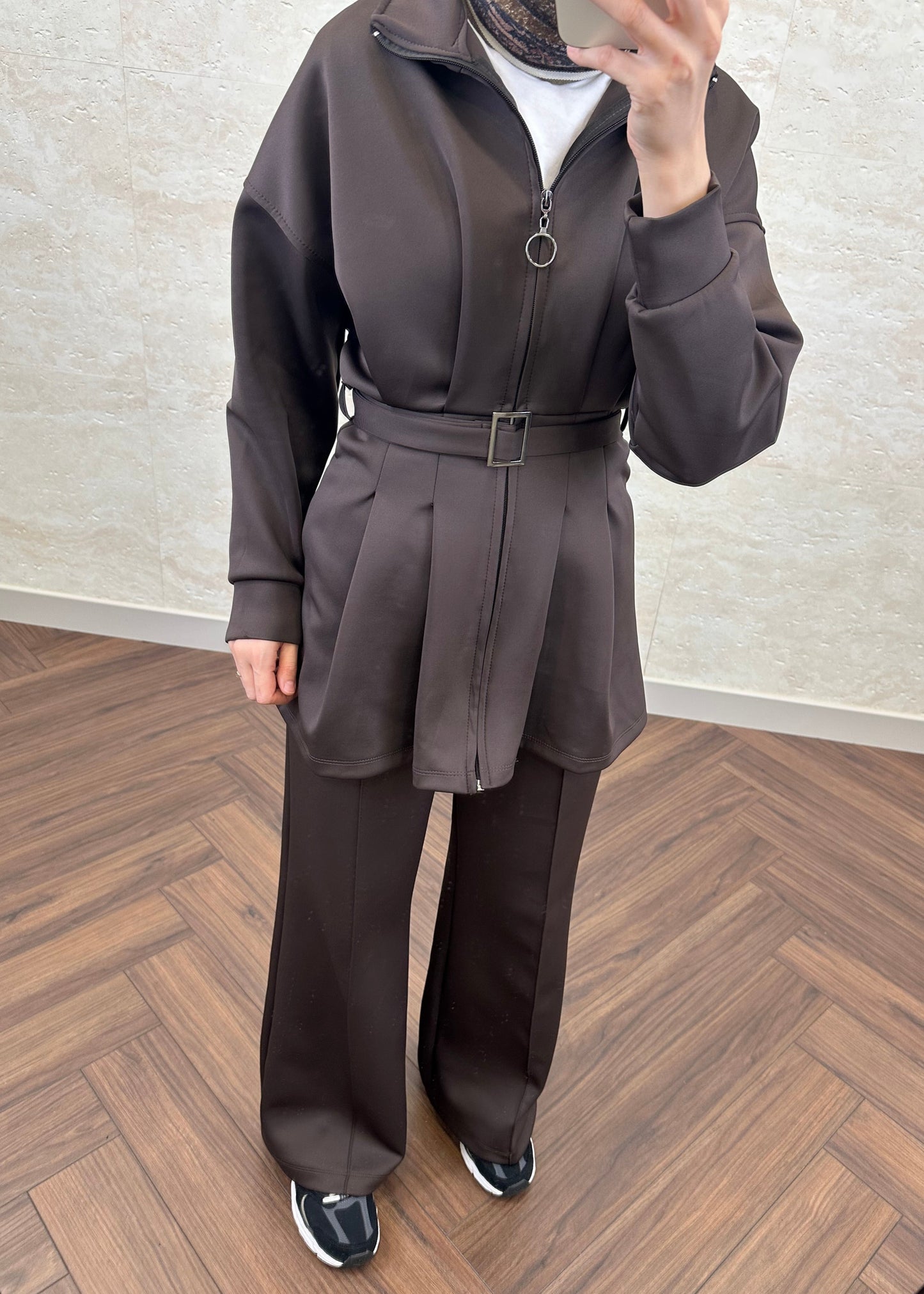 SKUBA KEMERLİ TAKIM KAHVE