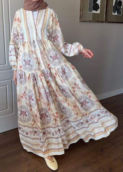 FLORA ELBİSE SARI