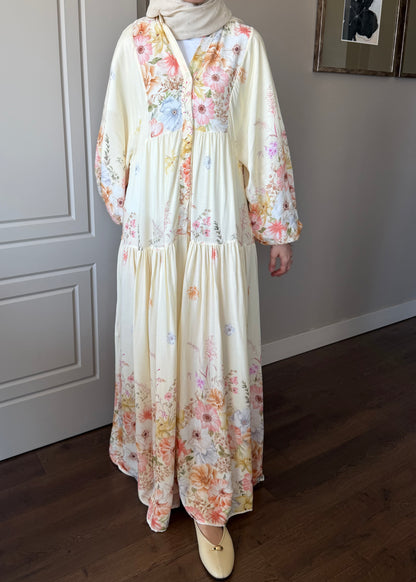 FLORA ELBİSE BUTTER YELLOW