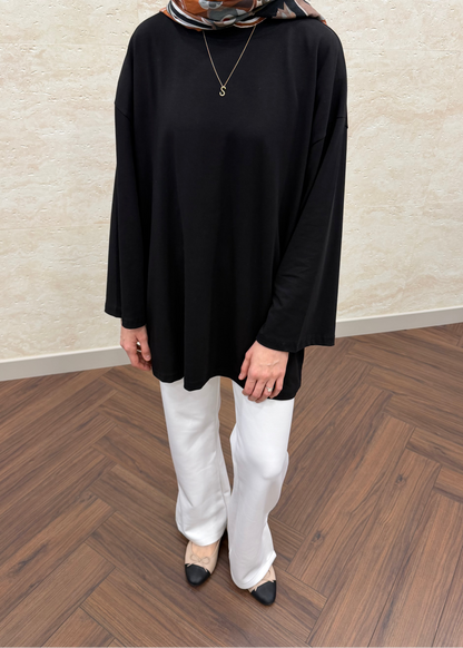 GENİŞ KOL OVERSIZE TUNİK SİYAH