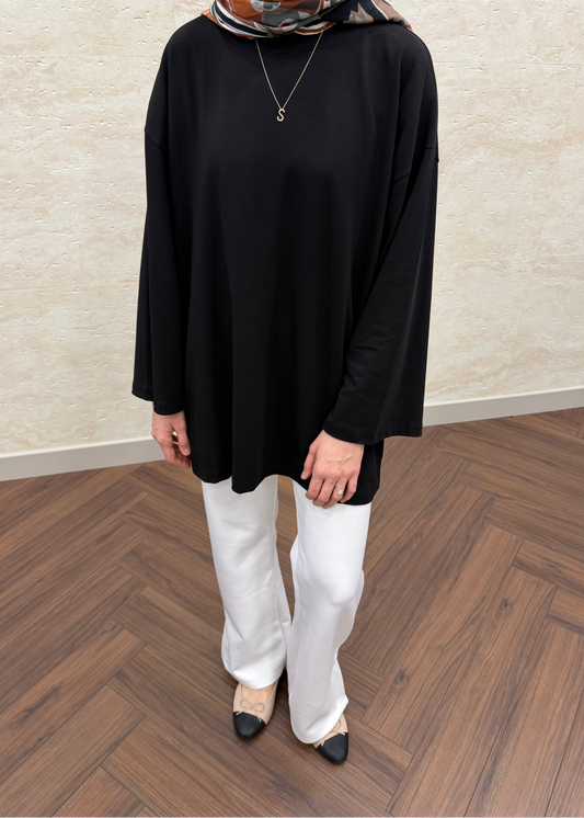 GENİŞ KOL OVERSIZE TUNİK SİYAH