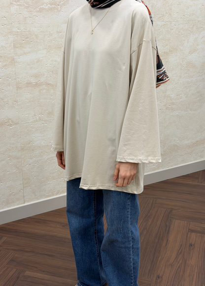 GENİŞ KOL OVERSIZE TUNİK TAŞ